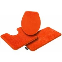 Bruno Banani Badematte Lana Standard, Badvorleger, Badezimmer Teppich, Höhe 25 mm, rutschhemmend beschichtet, schnell trocknend, strapazierfähig, fußbodenheizungsgeeignet, Polyacryl, rechteckig, 3-tlg. Stand-WC Set, Badteppich, Badematten, unifarben,