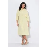 Ulla Popken Hemdblusenkleid Hemdblusenkleid A-Linie Hemdkragen 3/4-Arm