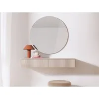 Beautysofa Schminktisch Soft Hängend, Rillenfronten & Push-to-Open-System (mit zwei Schubladen, In der trendigen Farbe Kaschmir), Breite: 100 cm