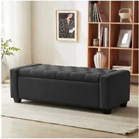 Howjoe Sitzbank Mit Stauraum, Belastbar Bis 200 Kg, Aufbewahrungsbox -123*50*42cm (1-St), Polsterter Sitzmöbel für Wohnzimmer, Schlafzimmer & Flur, 123x50x42cm