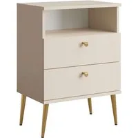 OTTO home Nachttisch Elyriia Nachtkommode mit 2 Schubladen und Fach, Premium-Qualität (Maße B/T/H: 50/34/70cm), mit viel Stauraum, modernes Design, pflegeleicht und robust