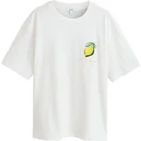 Next T-Shirt Bedrucktes Rundhals-T-Shirt mit Zitronen-Grafik (1-tlg)
