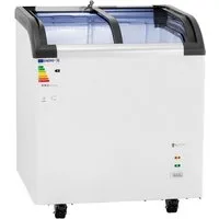Royal Catering Gefrierschrank RCFZ-180G, 85 cm hoch, 74 cm breit, Tiefkühltruhe 180 L Glastüren Gefriertruhe Tiefkühler Tiefkühlschrank