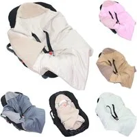 Einschlagdecke Bouclé mit Kapuze für Babyschale weiche Babydecke für Baby Schale, Primawela