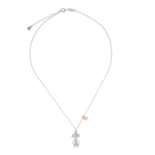 Orphelia 'Lyra' Damen 925 Sterling Silberkette mit Anhänger - Silber/Rosé ZK-7390