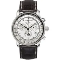 ZEPPELIN Chronograph 100 Jahre 7680-1, Armbanduhr, Quarzuhr, Herrenuhr, Datum, Stoppfunktion, Made in Germany