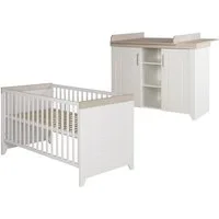 roba® Babyzimmer-Komplettset Felicia, Gitterbett & breite Wickelkommode, umbaubar zum Juniorbett