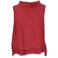 Guru-Shop Longbluse Luftiges Boho Blusentop, Basic Sommertop - rot alternative Bekleidung