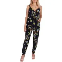 Sarcia.eu Culotte-Overall Blauer Overall Frauenkostüm mit Blumenprint, mit Träger John Zack L