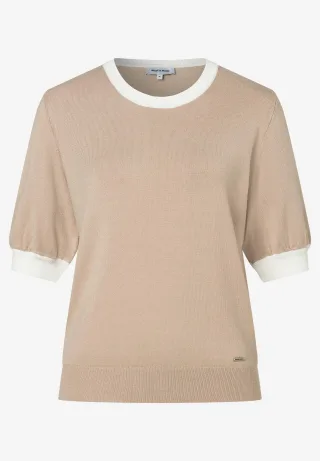 MORE & MORE - Kurzarmpullover beige - Gr. - 42
