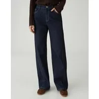 OPUS Weite Jeans MIVA aus BCI Cotton Mix Mid Rise Weiter gerader Beinverlauf, 5-Pocket-Design, verdeckter Zip-Fly
