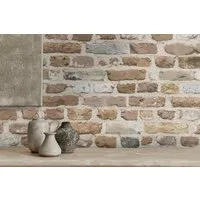 A.S. Création Vliestapete Bricks & Stones Backstein Steinoptik, leicht strukturiert, matt, gemustert, neutral, (1 St), Steintapete Backstein Tapete Tapeten Wohnzimmer Schlafzimmer Küche
