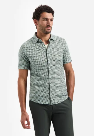 No Excess - Shirt Short Sleeve Jersey Allover Printed green - Gr. - L