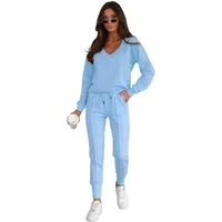 EloModa Jogginganzug Damen Jogginganzug Freizeitanzug mit Sweatshirt Baumwoll-Trainingsanzu (2-tlg)