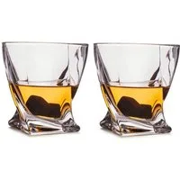 Thumbs Up Gläser-Set Whisky Gläser - Twisted (2er Set) inkl. 2 ice rocks (Kühlsteine)