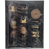Lattafa Duft-Set Lattafa Asad oder Asad Zanzibar SET Eau de Parfum 2x100 ml, 3-tlg.