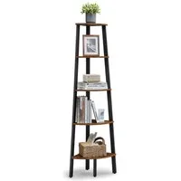 VASAGLE Eckregal, Bücherregal, mit 4/5 Ebenen, H: 125/159cm, mit Stahlrahmen