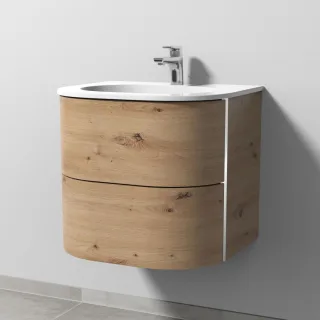 Sanipa 4balance Keramik-Set mit 2 Auszügen, Eiche Natural-Touch, DL40185 DL40185