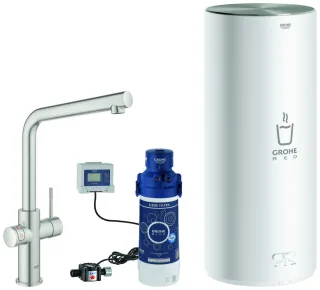Grohe Armatur und Boiler Red Duo 30325 L-Size L-Auslauf supersteel, 30325DC1 30325DC1