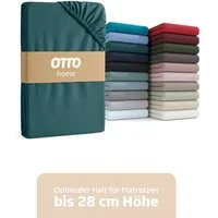 OTTO home Spannbettlaken BLACKBERRY in BASIC und PREMIUM Qualität, 100% Baumwolle, Jersey (160 g/m), Gummizug: rundum, (1 Stück), für hohe Matratzen bis 28 cm, Bettlaken, Spannbetttuch, pflegeleicht