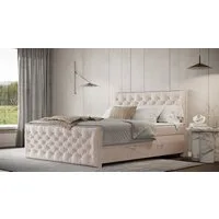 FORTE Boxspringbett Lanciano Max inkl. zwei Bettkästen und Kaltschaum Topper, und einer 7-Zonen-Tonnentaschenfederkernmatratze H2/H3