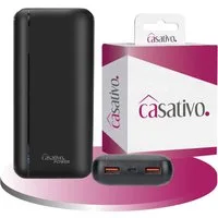 Casativo Kompakte Powerbank 20.000 mAh 3 USB-Ports, Quick Charge 3.0 Smartphone-Ladegerät (1-tlg., gleichzeitige Ladungen von 3 Geräten, 3 A / 15 Watt, 2 USB-A-Ladeports)
