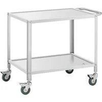 Royal Catering Servierwagen 2 Ebenen Küchenwagen Küchenrollwagen Lenkrollen Edelstahl Gastro
