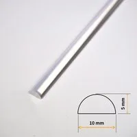 WITEN&NOCK Duschdichtung Acryldichtung Acrylstab Wasserabweiser Halbrundstab Schwallschutz, L: 80 cm, L: 80 - 200 cm