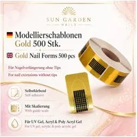 Sun Garden Nails Nageldesign Zubehör Modellierschablonen 500 St. Gold - Nagelschablonen, Nagelverlängerung