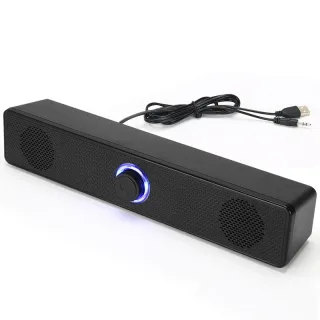 E3511 Wired bluetooth Speaker Desktop Computer Soundbar Dual 52mm Speakers Independent Volume Knob Adjustable USB Powere