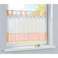 Gardinenbox Scheibengardine (1 St), Schlaufen, transparent, Voile, Voile Ösen Schlaufen Bordüre Bistrogardine 610710