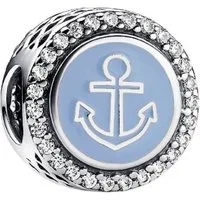 Pandora Charm-Einhänger 792016CZ_E038, Hellblau, Emaille, Anker, Zuhause