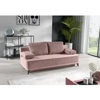 WERK2 Schlafsofa Rosso Breite 204, Liegefläche 140/200cm. aktueller Cord Materialmix, 2-Sitzer Sofa und Schlafcouch mit Federkern & Bettkasten