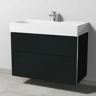 Sanipa 3way Waschtischunterbau zu Kaldewei Silenio Waschtisch mit 2 Auszügen, Vulkan-Matt BP4561V