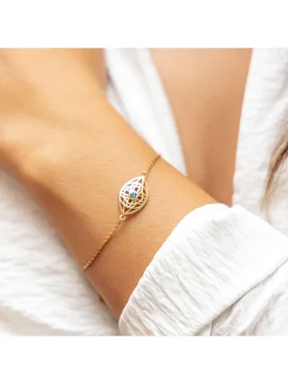 cai Armband 925/- Sterling Silber vergoldet Topas