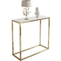 Lookway Konsolentisch MODERN GLASS mit goldfarbenem, verchromtem Gestell (1x Konsole), Breite 80/100 cm