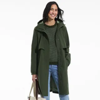 Verstaubarer wasserdichter Squall Regenmantel für Damen, Damen, size: regular, Grün, Polyester, by Lands' End