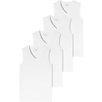 Schiesser Unterhemd 4er-Pack - 95/5 - Organic Cotton (Spar-Set) Unterhemd / Tanktop - Baumwolle - Tiefer V-Aussschnitt, Perfekter Sitz