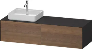 Duravit White Tulip Konsolenwaschtischunterbau wandhängend Amerikanischer Nussbaum & Graphit Matt &  WT4864L77580000