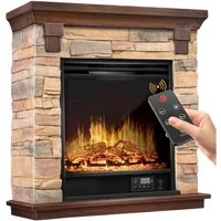 KESSER Elektrokamin, Elektrokamin Standkamin Kamin elektrisch mit LED 3D-Flamme