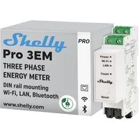 Shelly Stromverbrauchszähler Shelly Pro 3EM 120A - 3-Phasen, Wi-Fi 802.11 b/g/n, Bluetooth, LAN (RJ45), 1x Shelly Pro 3EM 120A, 3-Phasen-Stromzähler mit Echtzeit-Energieüberwachung