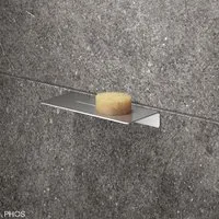 PHOS Design Duschablage aus Edelstahl für Wandmontage, Modell: DA170, verschraubte Wandmontage - 100% Made in Germany