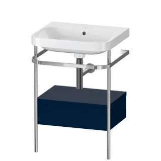 Duravit Happy D.2 Plus c-shaped Set mit Metallkonsole und Schubkasten Nachtblau Seidenmatt 575x490x8 HP4840N9898