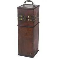 HMF Geschenkbox Vintage Weinbox, Geschenkkiste für besondere Anlässe, Deko Geschenk aus Holz für 1 Weinflasche, Hochformat, Frankreich