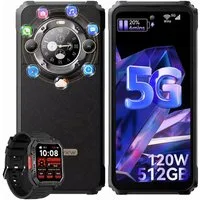 blackview BL9000 5G 2.4K zwei Bildschirmen incl. W60 Handy (6.78 Zoll, 50 MP Kamera, 2.4K, 5G MediaTek Dimensity 8020, NFC/Face ID/GPS/IP69K, Ohne Vertrag)