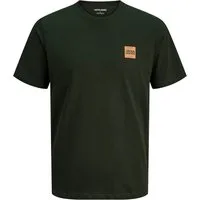 Jack & Jones Rundhalsshirt Jack&Jones T-Shirt oliv XXL Brustprint JJBRANDY