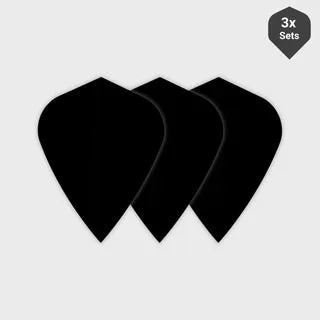 Kite Dart Flights Einfarbig (3 Sets) - Schwarz