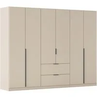 OTTO home Drehtürenschrank Kleiderschrank Schrank Garderobe AGORDO mit Dekor- oder Hochglanzfront (in zwei Griff-Farben, Breite 271 cm) mit Außenschubkästen, Serie in 7 Breiten und 2 Höhen MADE IN GERMANY