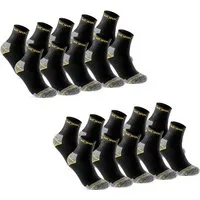 sockenkauf24 Arbeitssocken 10 oder 20 Paar WORK "kurze Arbeitssocken" Herren Kurzsocken (39-42, 20-Paar, Schwarz/Grau Meliert) verstärkt durch Vollfrottee - 10202