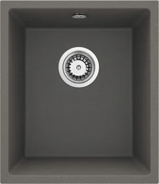 Neuesbad Granitspüle zum Unterbau 380x460x194 3, 5'', Anthrazit metallic, mit Raumsparsiphon NB1DEZQAT10B1